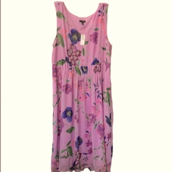 Talbots Dress sleeveless in pinks with flowers NWT - Picture 1 of 9